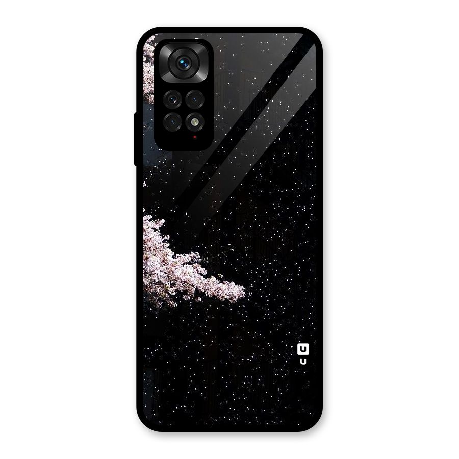 Beautiful Night Sky Flowers Glass Back Case for Redmi Note 11S