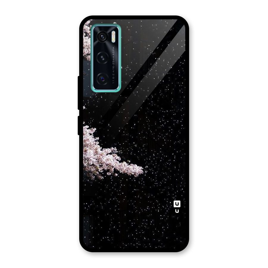 Beautiful Night Sky Flowers Glass Back Case for Vivo V20 SE