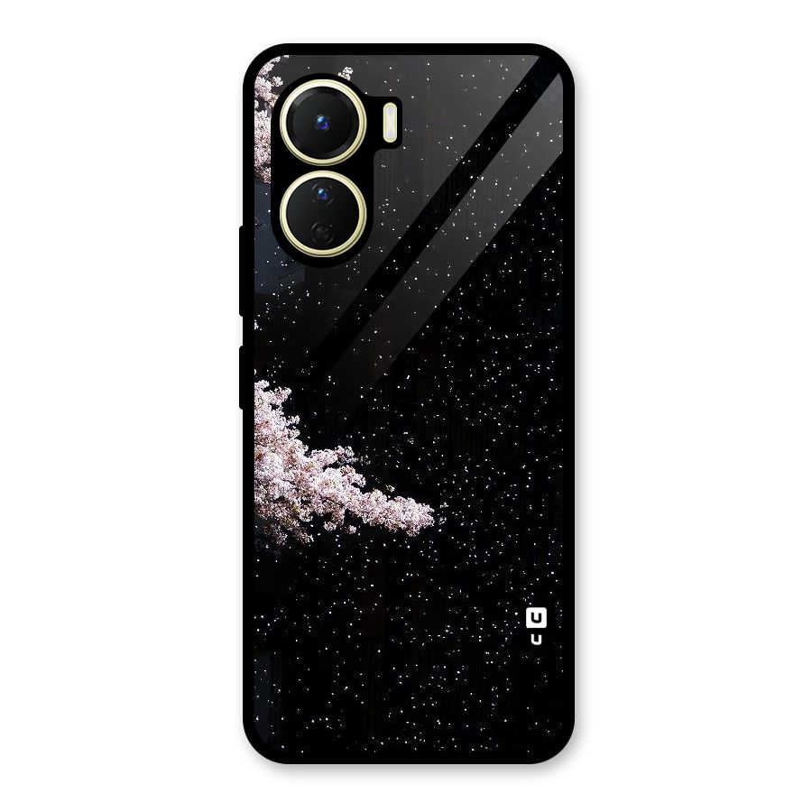 Beautiful Night Sky Flowers Glass Back Case for Vivo Y16