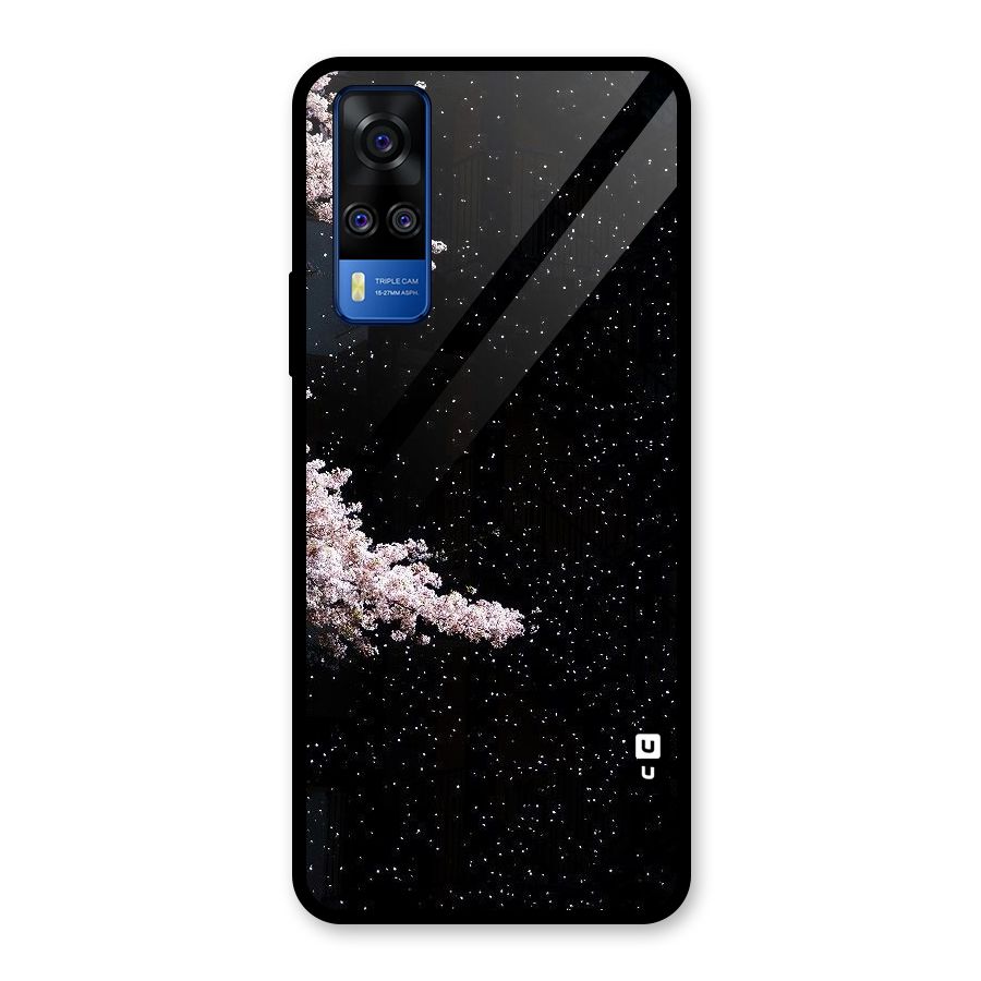 Beautiful Night Sky Flowers Glass Back Case for Vivo Y31