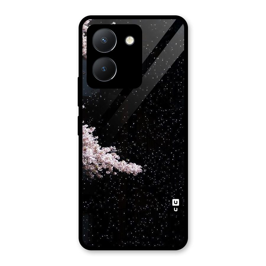 Beautiful Night Sky Flowers Glass Back Case for Vivo Y36