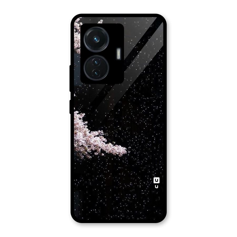 Beautiful Night Sky Flowers Glass Back Case for iQOO Z6 44W