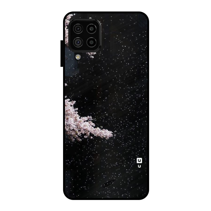 Beautiful Night Sky Flowers Metal Back Case for Galaxy A22 4G