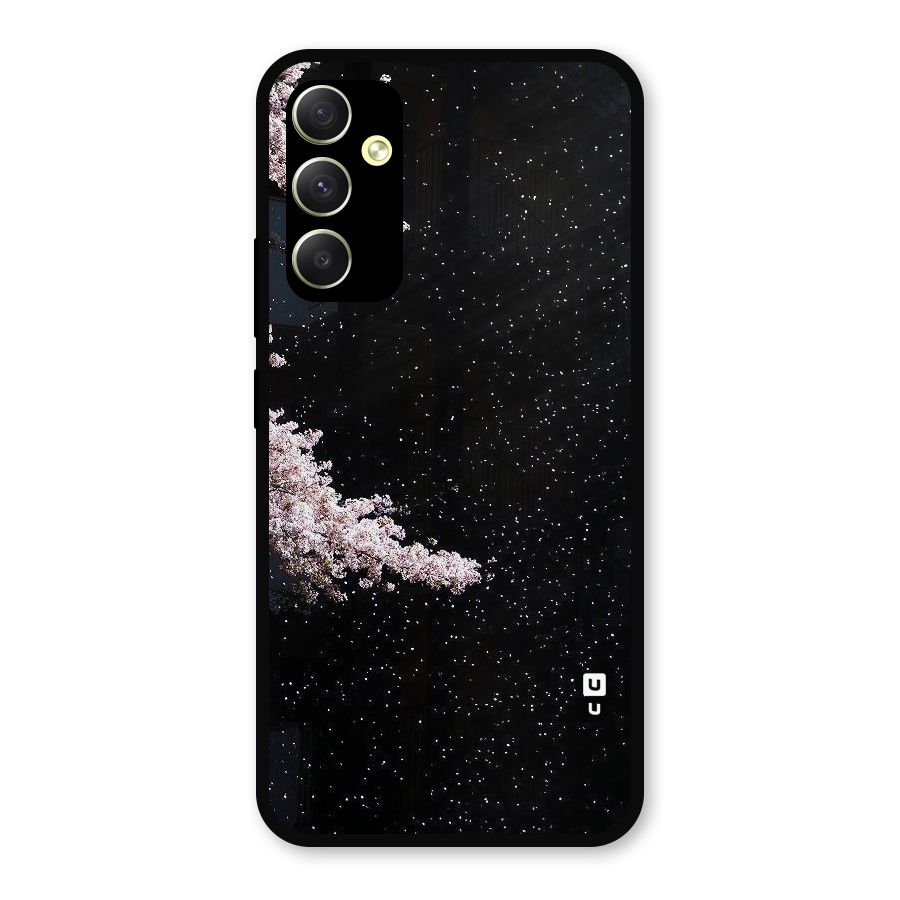 Beautiful Night Sky Flowers Metal Back Case for Galaxy A34