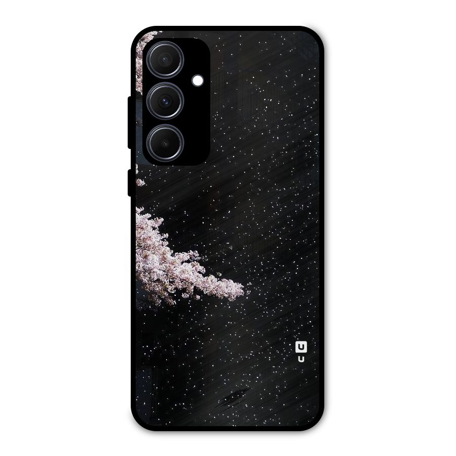 Beautiful Night Sky Flowers Metal Back Case for Galaxy A35