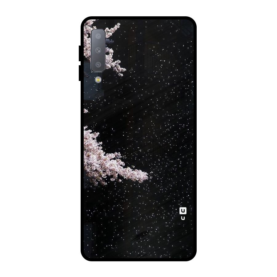 Beautiful Night Sky Flowers Metal Back Case for Galaxy A7 (2018)