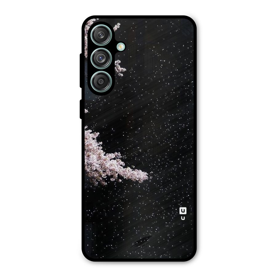 Beautiful Night Sky Flowers Metal Back Case for Galaxy M55 5G