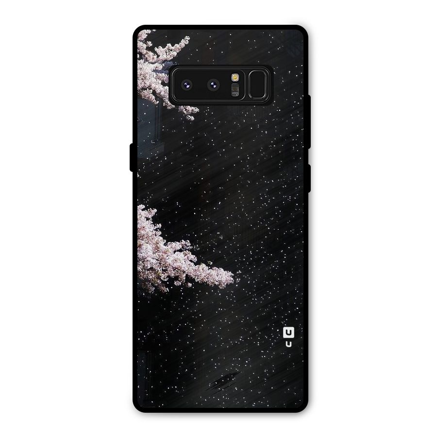 Beautiful Night Sky Flowers Metal Back Case for Galaxy Note 8