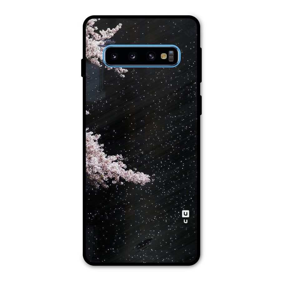 Beautiful Night Sky Flowers Metal Back Case for Galaxy S10
