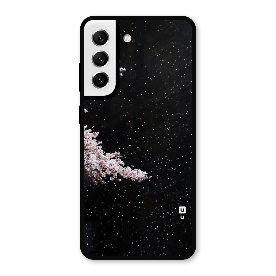 Beautiful Night Sky Flowers Metal Back Case for Galaxy S21 FE 5G