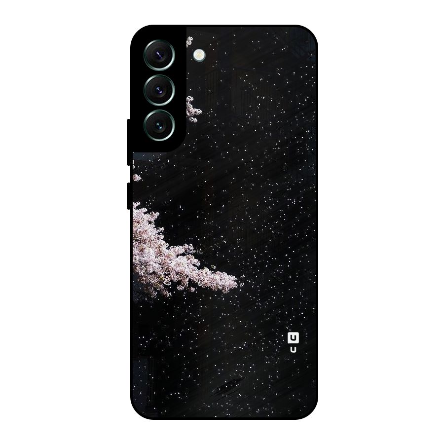 Beautiful Night Sky Flowers Metal Back Case for Galaxy S22 Plus 5G