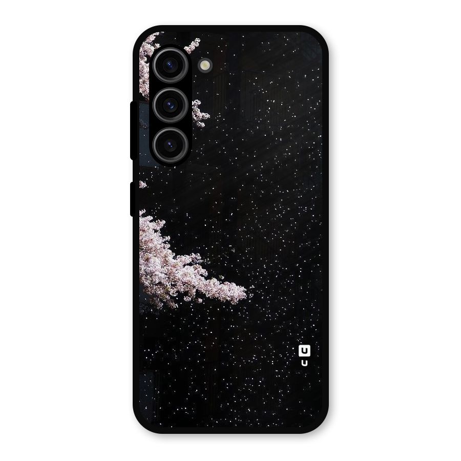 Beautiful Night Sky Flowers Metal Back Case for Galaxy S23