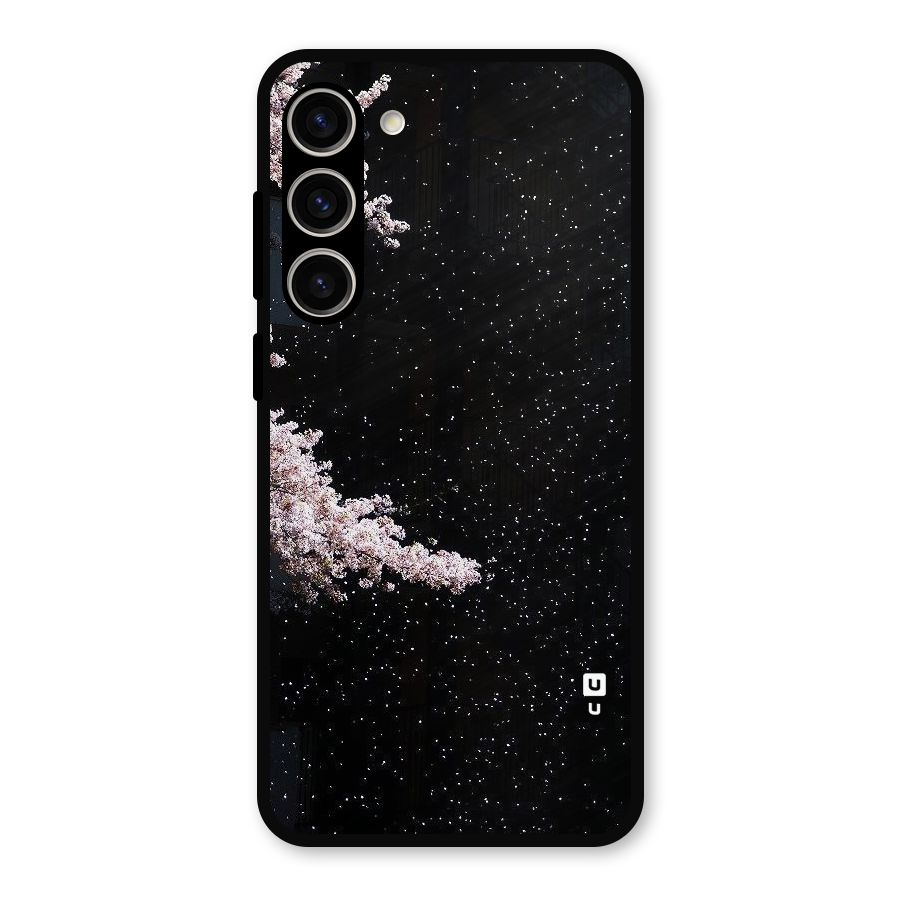 Beautiful Night Sky Flowers Metal Back Case for Galaxy S23 Plus