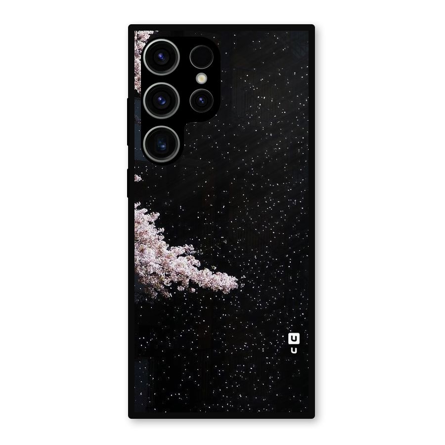 Beautiful Night Sky Flowers Metal Back Case for Galaxy S23 Ultra
