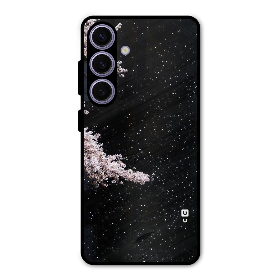 Beautiful Night Sky Flowers Metal Back Case for Galaxy S24