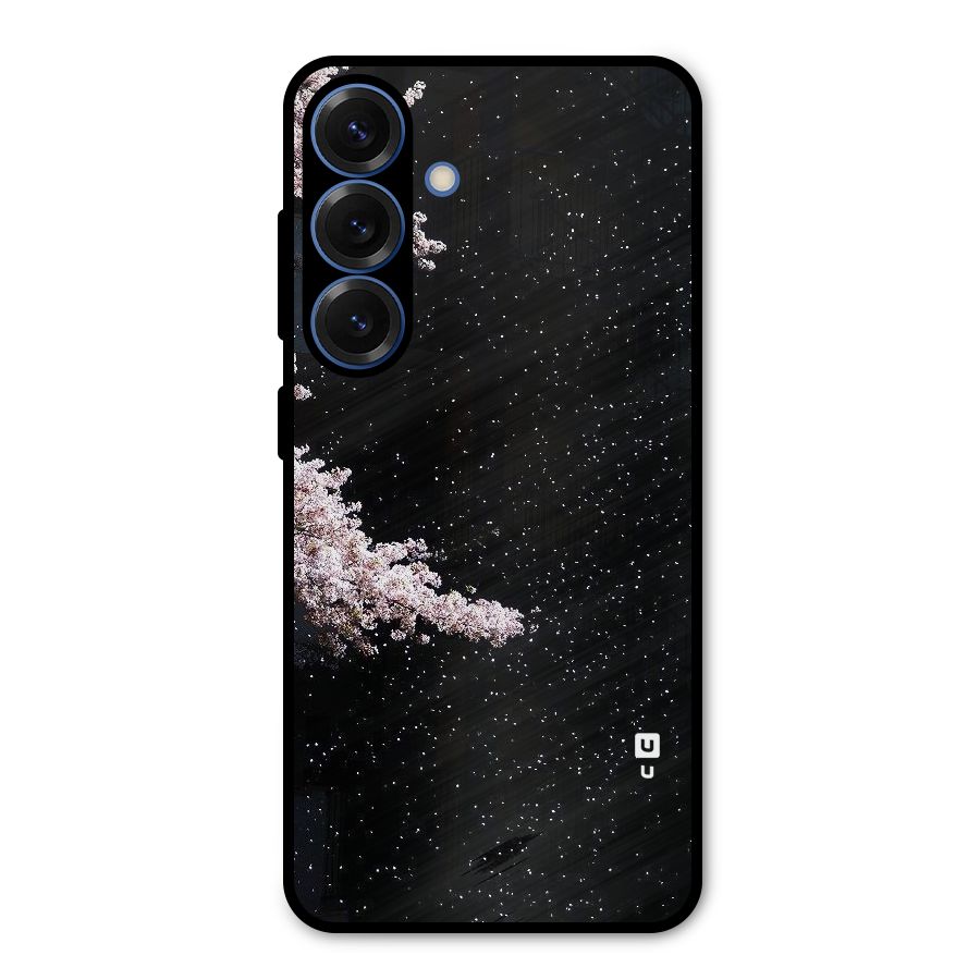 Beautiful Night Sky Flowers Metal Back Case for Galaxy S25