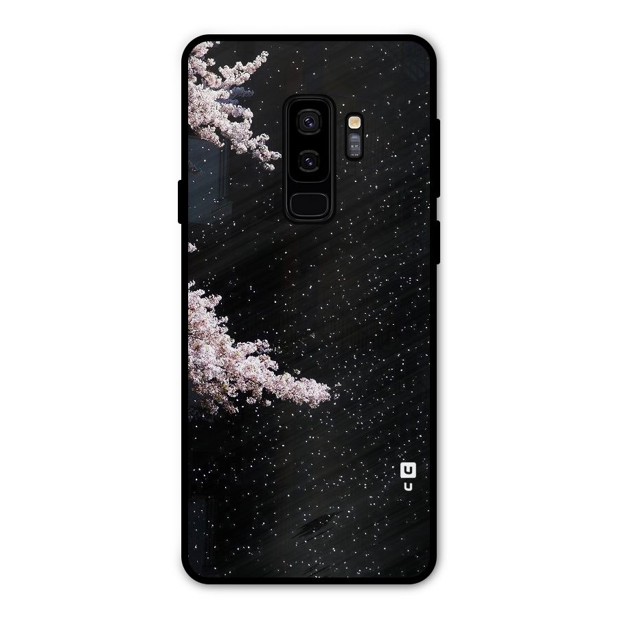 Beautiful Night Sky Flowers Metal Back Case for Galaxy S9 Plus