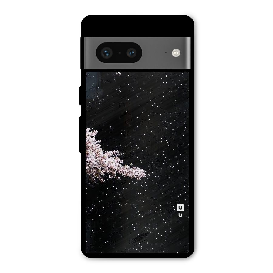 Beautiful Night Sky Flowers Metal Back Case for Google Pixel 7