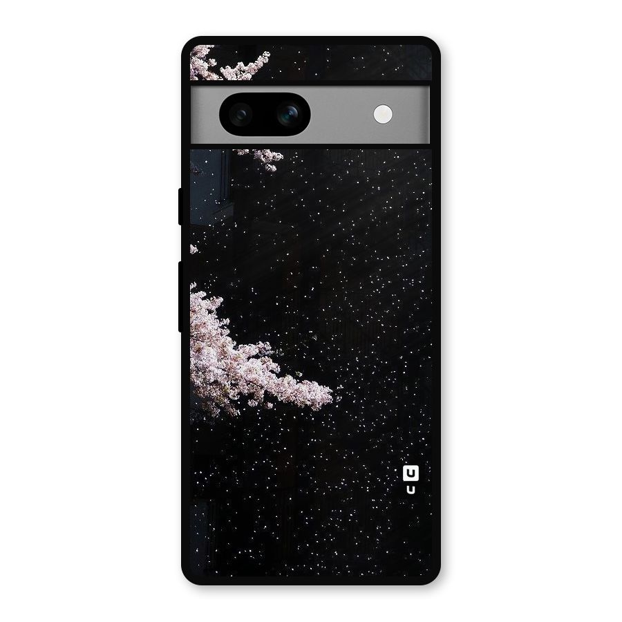 Beautiful Night Sky Flowers Metal Back Case for Google Pixel 7a