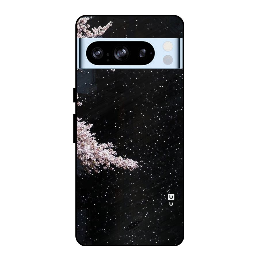 Beautiful Night Sky Flowers Metal Back Case for Google Pixel 8 Pro