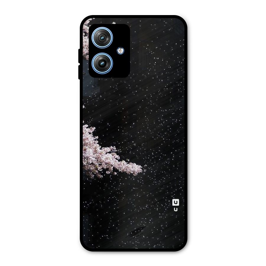 Beautiful Night Sky Flowers Metal Back Case for Moto G54