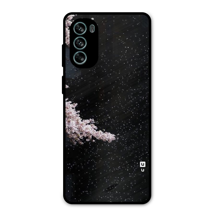Beautiful Night Sky Flowers Metal Back Case for Moto G62