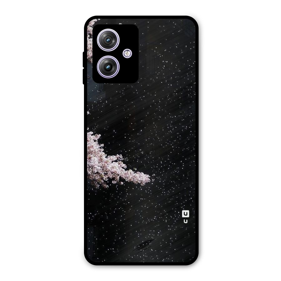Beautiful Night Sky Flowers Metal Back Case for Moto G64