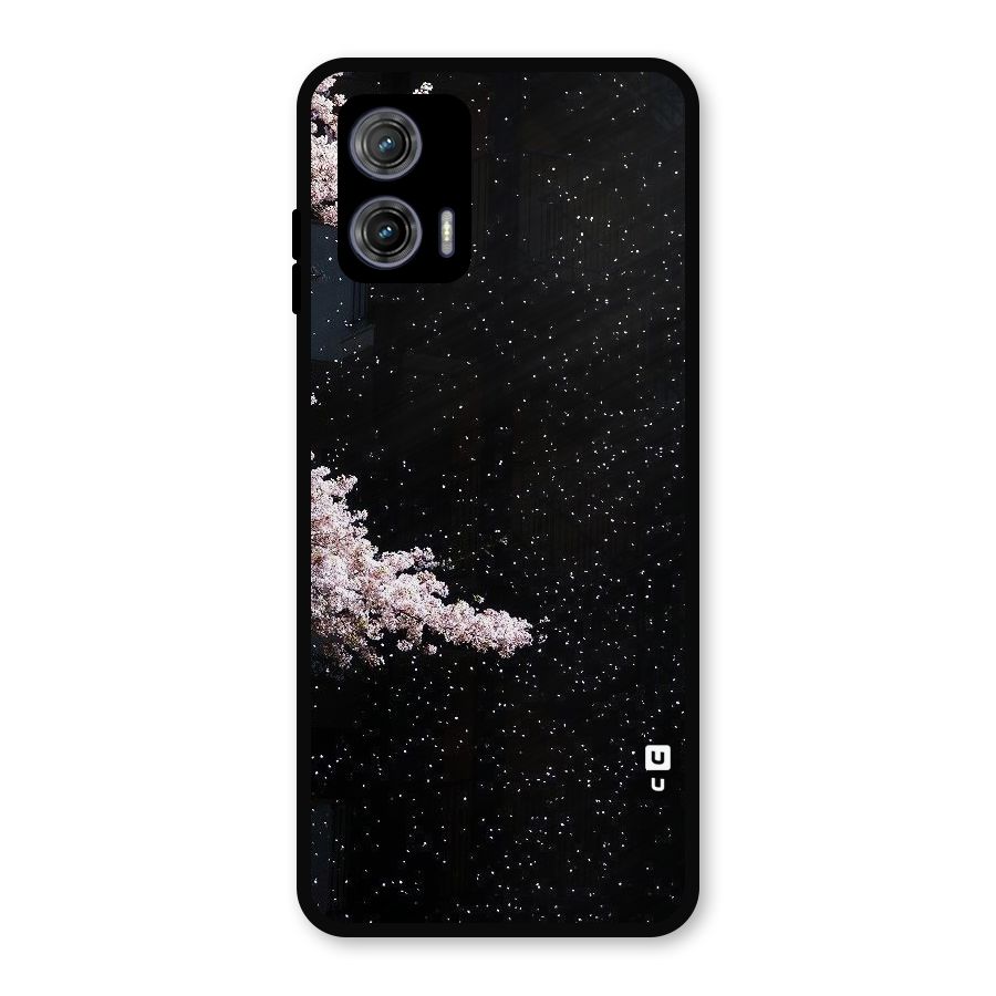 Beautiful Night Sky Flowers Metal Back Case for Moto G73