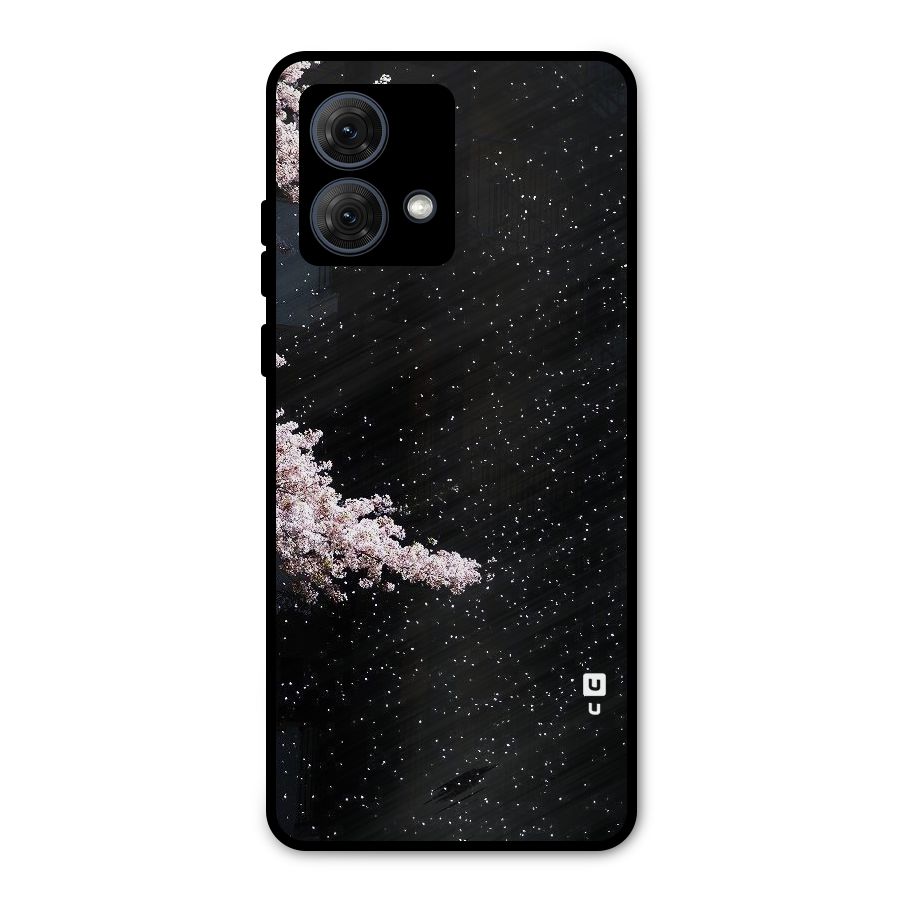 Beautiful Night Sky Flowers Metal Back Case for Moto G84