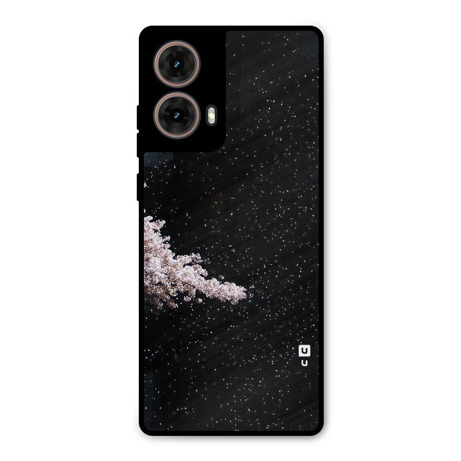 Beautiful Night Sky Flowers Metal Back Case for Moto G85