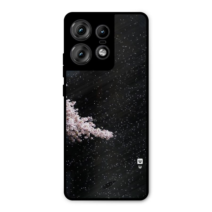 Beautiful Night Sky Flowers Metal Back Case for Motorola Edge 50 Pro