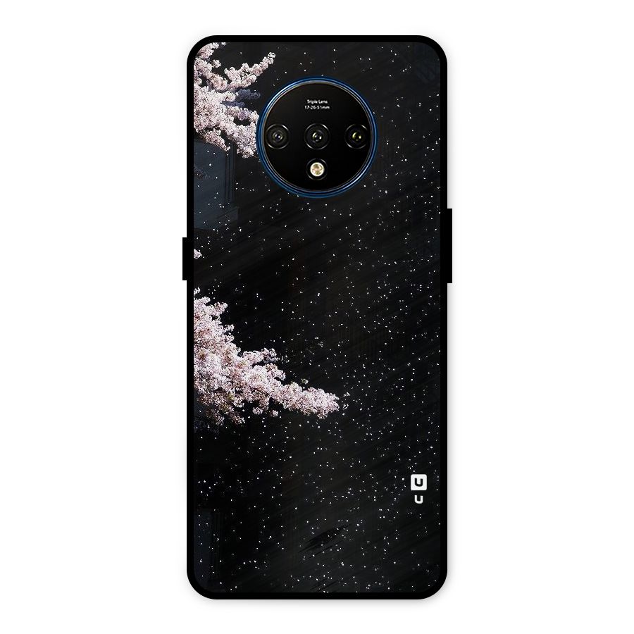 Beautiful Night Sky Flowers Metal Back Case for OnePlus 7T
