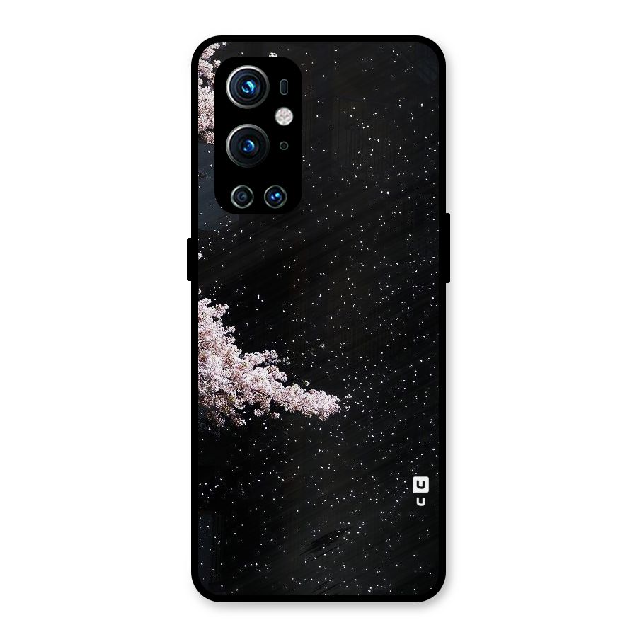 Beautiful Night Sky Flowers Metal Back Case for OnePlus 9 Pro