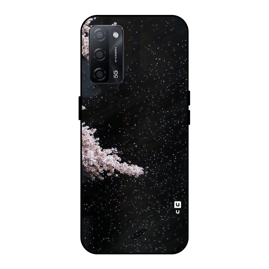 Beautiful Night Sky Flowers Metal Back Case for Oppo A53s 5G
