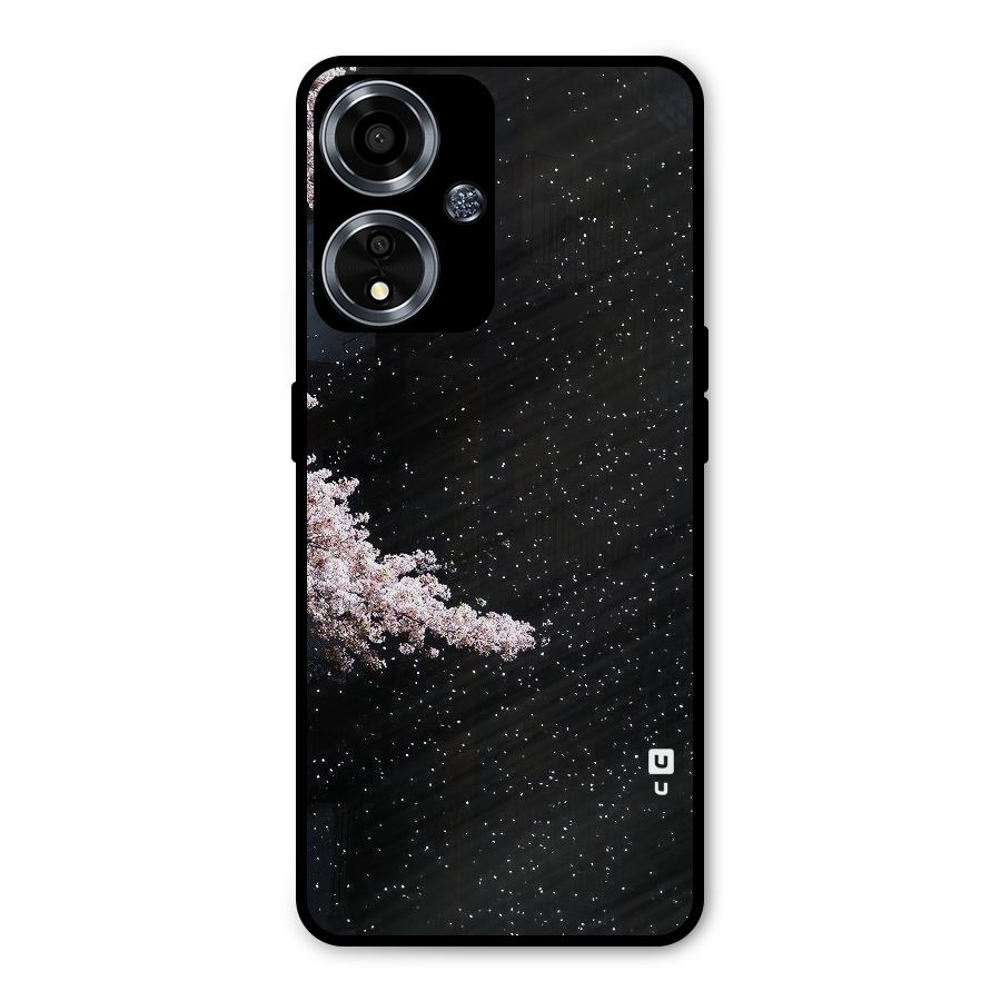Beautiful Night Sky Flowers Metal Back Case for Oppo A59