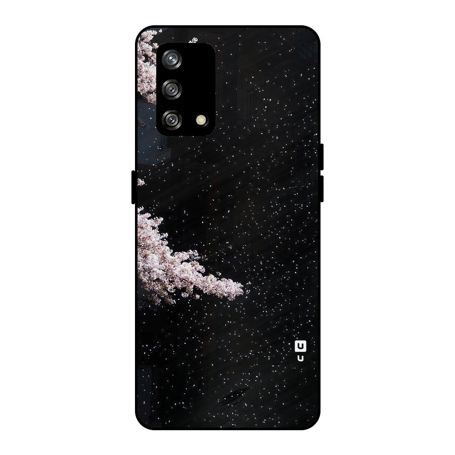 Beautiful Night Sky Flowers Metal Back Case for Oppo F19