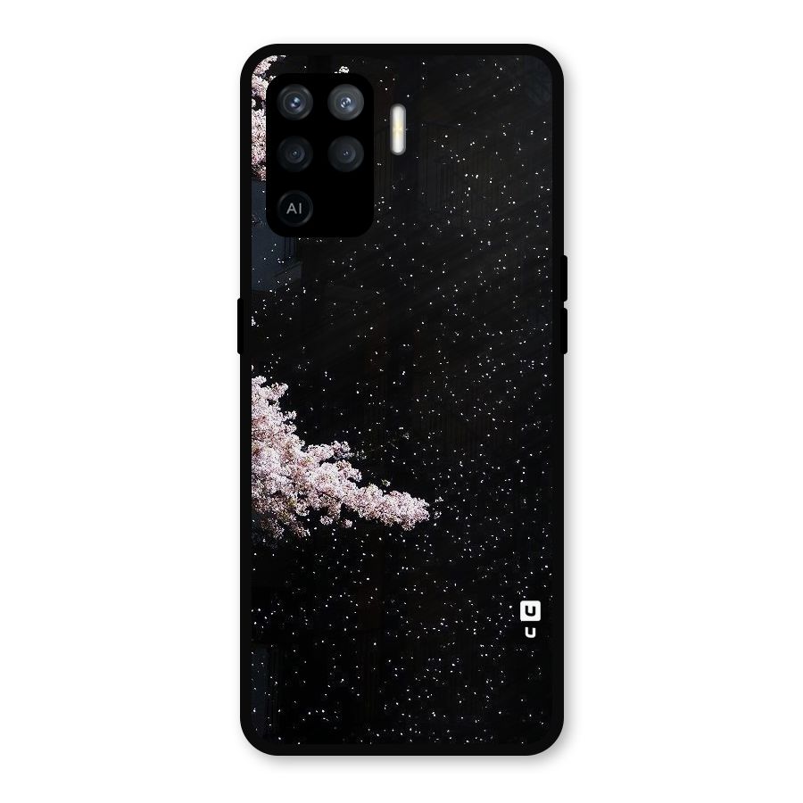 Beautiful Night Sky Flowers Metal Back Case for Oppo F19 Pro