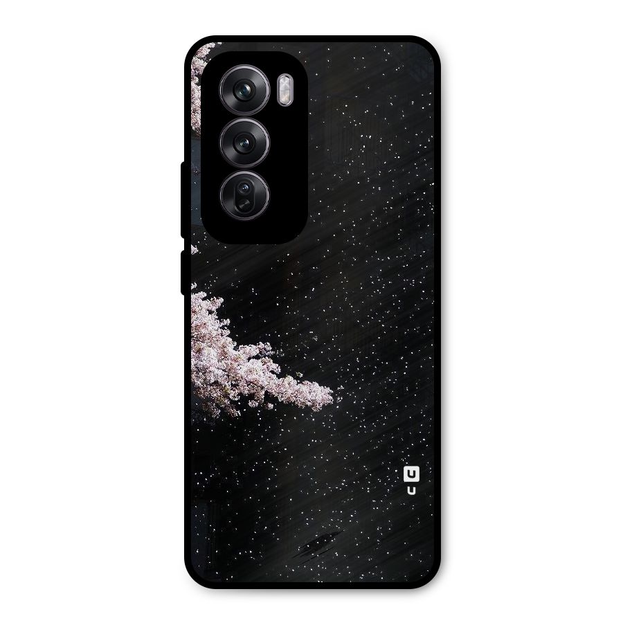 Beautiful Night Sky Flowers Metal Back Case for Oppo Reno12 Pro
