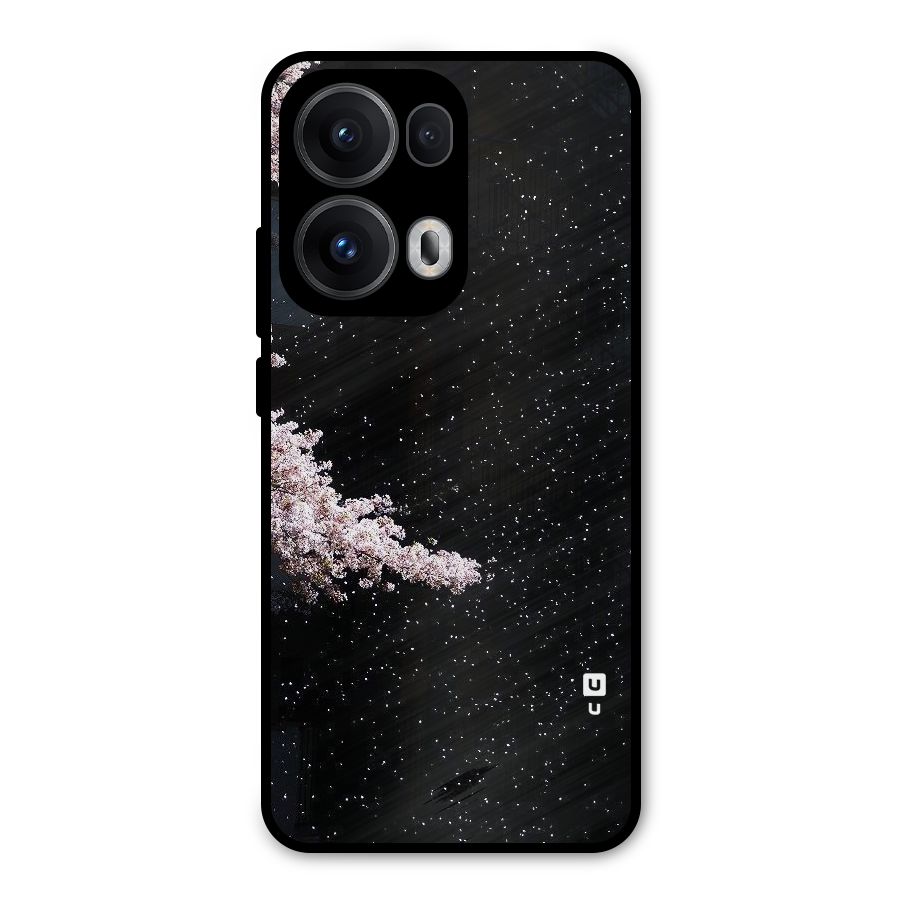 Beautiful Night Sky Flowers Metal Back Case for Oppo Reno13 Pro
