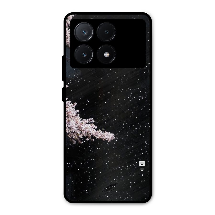 Beautiful Night Sky Flowers Metal Back Case for Poco X6 Pro
