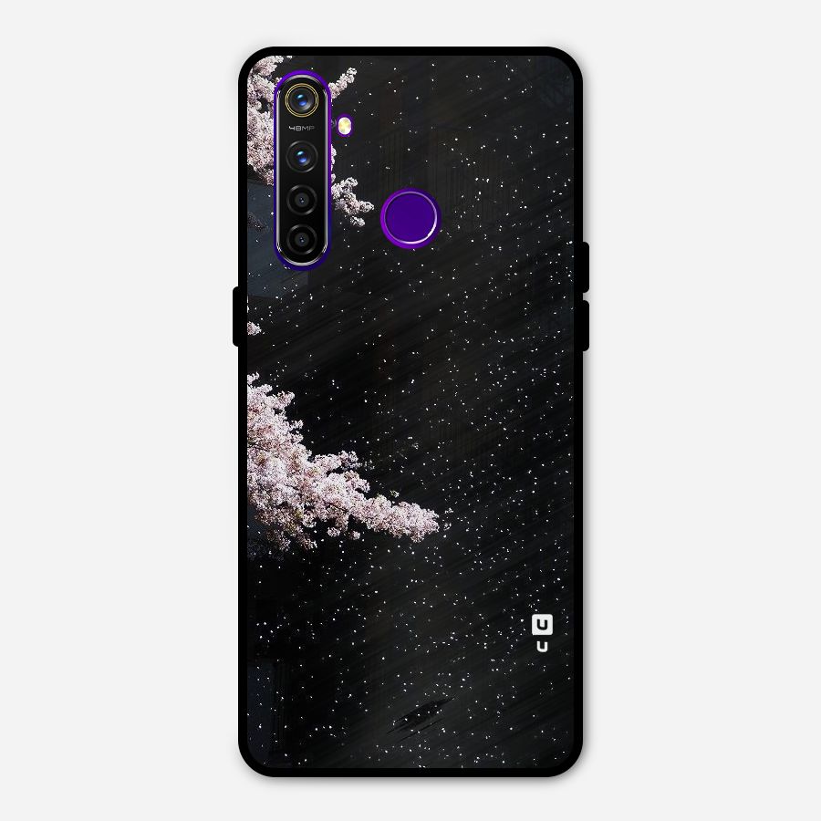 Beautiful Night Sky Flowers Metal Back Case for Realme 5 Pro