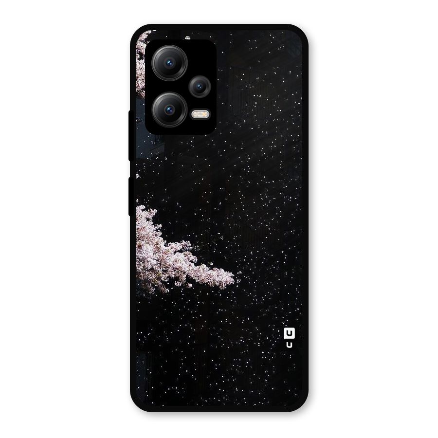 Beautiful Night Sky Flowers Metal Back Case for Redmi Note 12 5G
