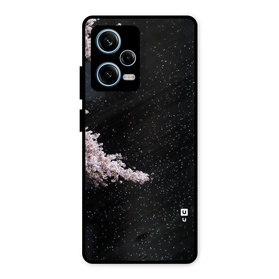 Beautiful Night Sky Flowers Metal Back Case for Redmi Note 12 Pro