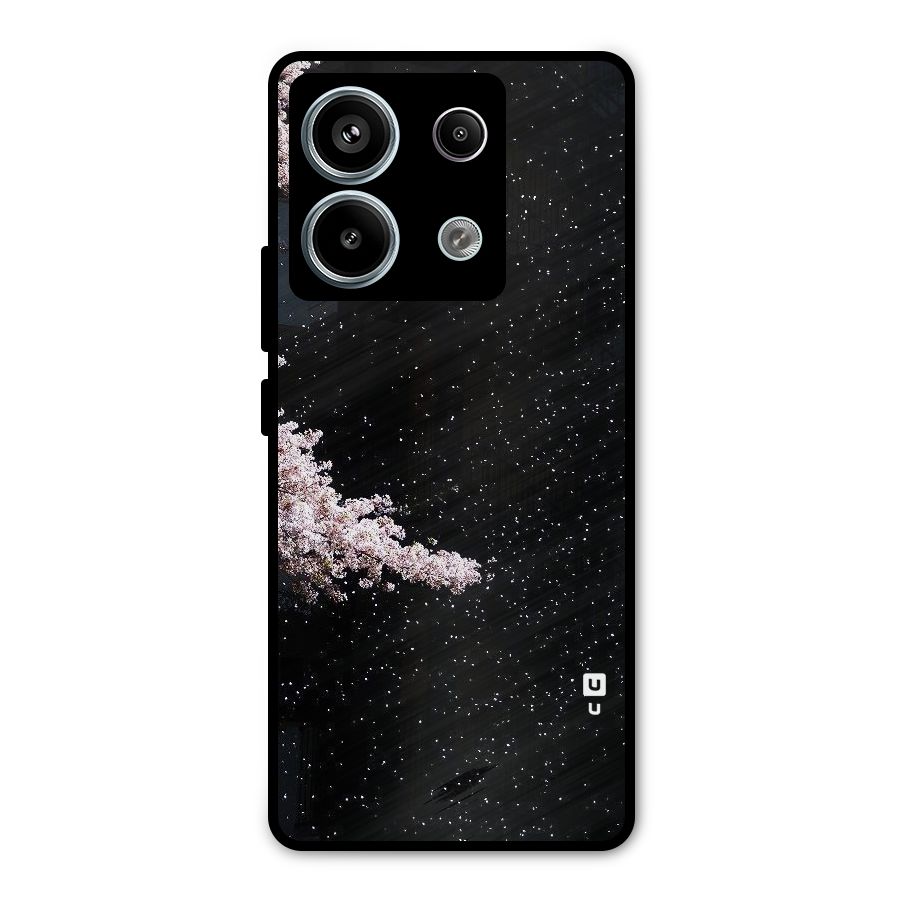 Beautiful Night Sky Flowers Metal Back Case for Redmi Note 13 Pro 5G