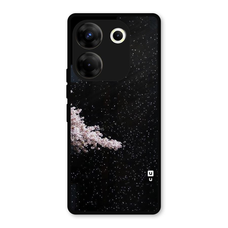 Beautiful Night Sky Flowers Metal Back Case for Tecno Camon 20