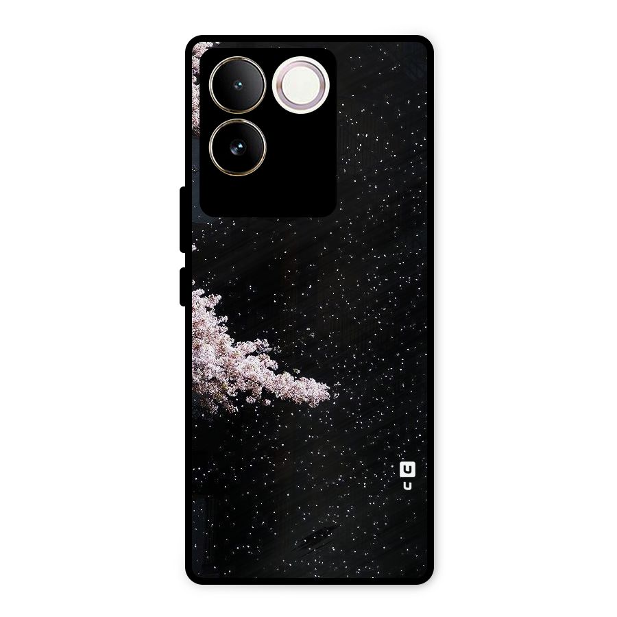 Beautiful Night Sky Flowers Metal Back Case for Vivo T2 Pro