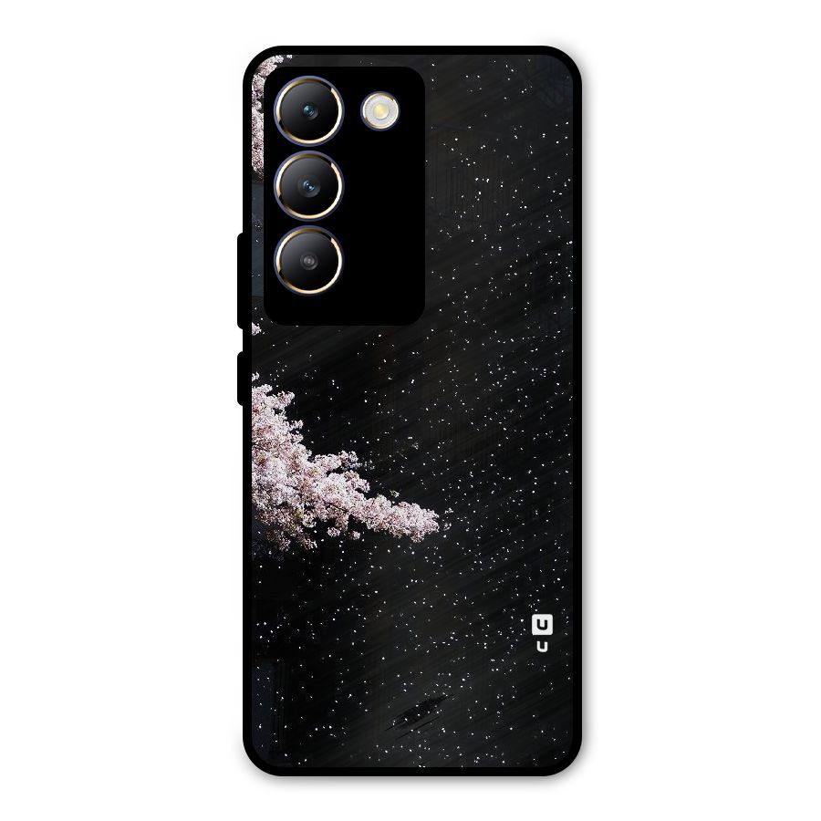 Beautiful Night Sky Flowers Metal Back Case for Vivo T3 5G