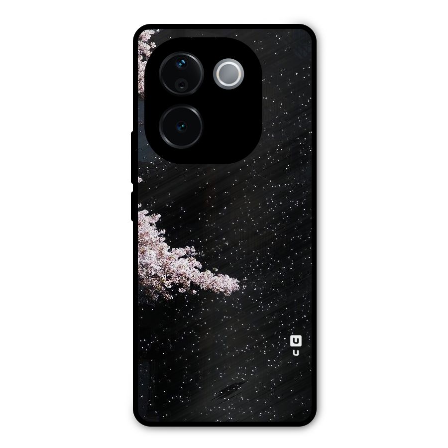 Beautiful Night Sky Flowers Metal Back Case for Vivo T3 Pro