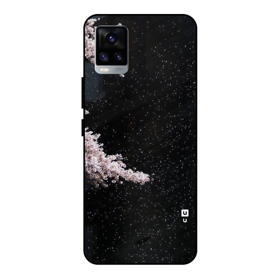 Beautiful Night Sky Flowers Metal Back Case for Vivo V20 2021