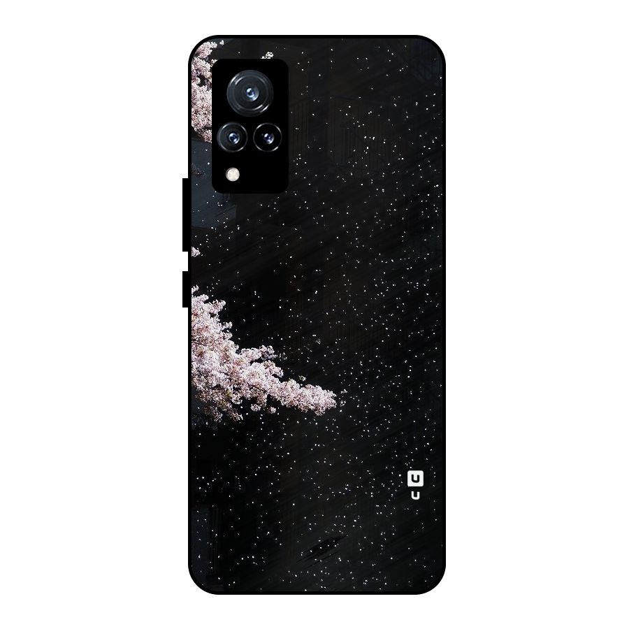 Beautiful Night Sky Flowers Metal Back Case for Vivo V21 5G